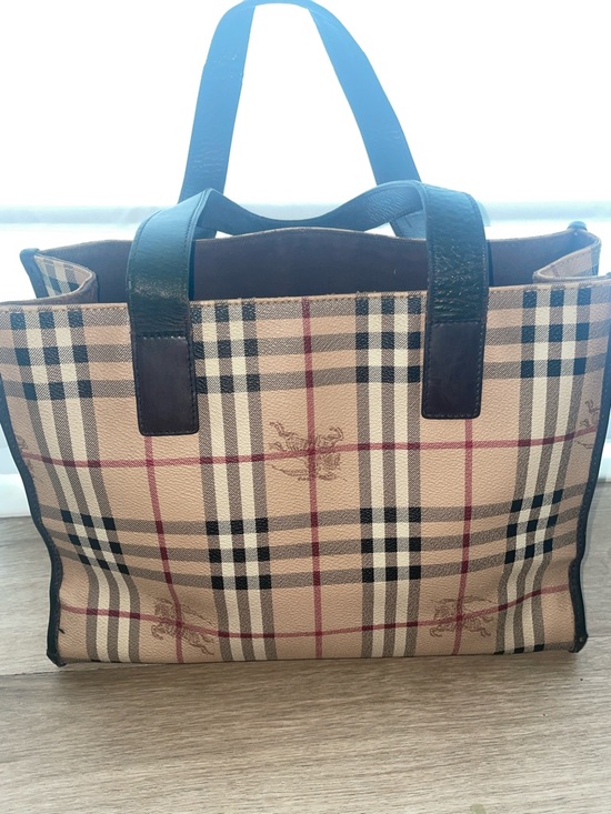 Burberry Handbags - Burberry Beige Black Red Classic Check Tote